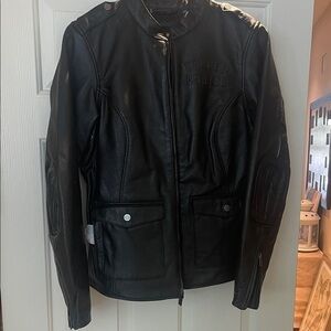 Harley-Davidson Black Leather Riding Jacket Large NWT 3